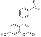 结构式 CAS# 386704-09-2, 7-羟基-4-(3-三氟甲基苯基)香豆素
