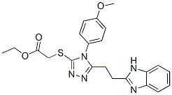 CAS#: 38911-92-1， Ethyl 2-[[5-[2-(1H-Benzimidazol-2-Yl)Ethyl]-4-(4-Methoxyphenyl)-1,2,4-Triazol-3-Yl]Sulfanyl]Acetate