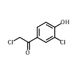 结构式 CAS# 39066-18-7, 2-氯-1-(3-氯-4-羟基苯基)乙酮