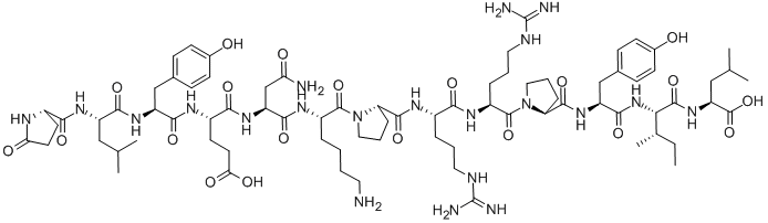 structure of CAS# 39379-15-2, Neurotensin;Glp-Leu-Tyr-Glu-Asn-Lys-Pro-Arg-Arg-Pro-Tyr-Ile-Leu-Oh;Ccris 3327;Neurotensin