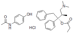 CAS 登录号:39400-85-6, N-(4-羟基苯基)-乙酰胺混合物与(S-(R*,S*))-3-(二甲基氨基)-2-甲基-1-苯基-1-(苯基甲基)丙基丙酸酯盐酸盐