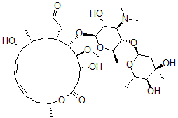 CAS#: 39405-35-1， 2-[(4R,5S,6S,7R,9R,10R,11E,13E,16R)-6-[(2S,3R,4R,5S,6R)-5-[(2S,4R,5S,6S)-4,5-Dihydroxy-4,6-Dimethyloxan-2-Yl]Oxy-4-Dimethylamino-3-Hydroxy-6-Methyloxan-2-Yl]Oxy-4,10-Dihydroxy-5-Methoxy-9,16-Dimethyl-2-Oxo-1-Oxacyclohexadeca-11,13-Dien-7-Yl]Acetaldehyde