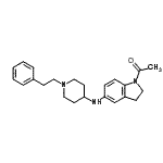 structure of CAS# 394653-85-1, 1-(5-{[1-(2-Phenylethyl)-4-Piperidinyl]Amino}-2,3-Dihydro-1H-Indol-1-Yl)Ethanone;1-(5-((1-phenethylpiperidin-4-yl)amino)indolin-1-yl)ethanone;1-Acetyl-<wbr>2,3-dihyd<wbr>ro-N-[1-(<wbr>2-phenyle<wbr>thyl)pipe<wbr>ridin-4-y<wbr>l]-(1H)-i<wbr>ndole-5-a<wbr>mine;1-Acetyl-<wbr>2,3-dihyd<wbr>ro-N-[1-(<wbr>2-phenyle<wbr>thyl)pipe<wbr>ridin-4-y<wbr>l]-1H-ind<wbr>ole-5-ami<wbr>ne