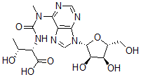 CAS 登录号：39667-81-7， N-(N'-甲基-N-(9beta-D-呋喃核糖基嘌呤-6-基)氨基甲酰)苏氨酸