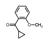 structure of CAS# 400614-05-3, Cyclopropyl(2-Methoxyphenyl)Methanone;Cyclopropyl 2-methoxyphenyl ketone;MFCD03841208