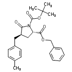 structure of CAS# 401813-50-1, 2-Benzyl 1-(2-Methyl-2-Propanyl) (2S,4R)-4-(4-Methylbenzyl)-5-Oxo-1,2-Pyrrolidinedicarboxylate;(4R)-Boc-4-(4-methylbenzyl)-L-pyroglutamic acid benzyl ester;(4R)-Boc-4-(4-methylbenzyl)-Pyr-OBzl;Benzyl (2<wbr>S,4R)-1-B<wbr>oc-4-(4-m<wbr>ethylbenz<wbr>yl)-5-oxo<wbr>-2-pyrrol<wbr>idinecarb<wbr>oxylate
