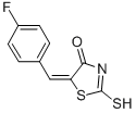 structure of CAS# 402-93-7, 5-(4-Fluorobenzylidene)rhodanine;5-[(4-Fluorophenyl)Methylidene]-2-Sulfanylidene-1,3-Thiazolidin-4-One;(5Z)-5-[(4-Fluorophenyl)Methylene]-2-Thioxo-Thiazolidin-4-One;5-[(4-Fluorophenyl)Methylene]-2-Thioxo-Thiazolidin-4-One