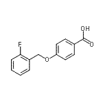 structure of CAS# 405-24-3, 4-[(2-Fluorobenzyl)Oxy]Benzoic Acid;4-(2-Fluoro-benzyloxy)-benzoic acid;BAS 13355090;MFCD07398696