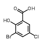 结构式 CAS# 4068-58-0, 3-溴-5-氯-2-羟基苯甲酸