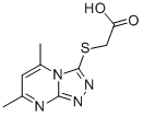结构式 CAS# 41266-71-1, (5,7-二甲基-[1,2,4]三唑并[4,3-a]嘧啶-3-基巯基)-乙酸
