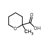 structure of CAS# 4180-13-6, 2-Methyltetrahydro-2H-Pyran-2-Carboxylic Acid;2-methyl-2H-3,4,5,6-tetrahydropyran-2-carboxylic acid;2-Methyl-tetrahydro-pyran-2-carboxylic acid;methyl (+)-tetrahydropyran-carboxylic acid