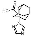 structure of CAS# 418805-51-3, 3-(1H-1,2,4-Triazol-1-Yl)-1-Adamantanecarboxylic Acid;(1r,3s,5R<wbr>,7S)-3-(1<wbr>H-1,2,4-t<wbr>riazol-1-<wbr>yl)adaman<wbr>tane-1-ca<wbr>rboxylic <wbr>acid;3-(1,2,4-triazolyl)adamantanecarboxylic acid;3-(1H-1,2,4-triazol-1-yl)-1-adamantanecarboxylic acid