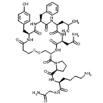 CAS#: 42061-33-6， 1-{[(4R,7S,10S,13S,16S)-7-(2-Amino-2-Oxoethyl)-13-Benzyl-16-(4-Hydroxybenzyl)-10-Isobutyl-6,9,12,15,18-Pentaoxo-1,2-Dithia-5,8,11,14,17-Pentaazacycloicosan-4-Yl]Carbonyl}-L-Prolyl-L-Lysylglycinamide