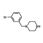 structure of CAS# 423154-81-8, 1-(3-Bromobenzyl)Piperazine;[(3-bromophenyl)methyl]piperazine;1-(3-BROMOBENZYL)-PIPERAZINE;MFCD02211309