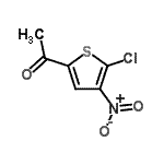 structure of CAS# 42456-75-7, 1-(5-Chloro-4-Nitro-2-Thienyl)Ethanone;1-(5-CHLORO-4-NITRO-2-THIENYL)ETHAN-1-ONE;1-(5-Chloro-4-nitro-thiophen-2-yl)-ethanone;2-acetyl-5-chloro-4-nitrothiophene