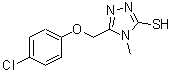 structure of CAS# 424798-45-8, 5-[(4-Chlorophenoxy)Methyl]-4-Methyl-4H-1,2,4-Triazole-3-Thiol;4H-1,2,4-triazole-3-thiol;5-(4-Chlo<wbr>ro-phenox<wbr>ymethyl)-<wbr>4-methyl-<wbr>4H-[1,2,4<wbr>]triazole<wbr>-3-thiol;5-[(4-Chlorophenoxy)methyl]-4-methyl-
