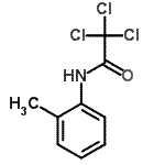 structure of CAS# 4257-87-8, 2,2,2-Trichloro-N-(2-Methylphenyl)Acetamide;2,2,2-trichloro-N-(2-methylphenyl)acetamide;2,2,2-Trichloro-N-(2-methylphenyl)acetamide #;Acetamide, 2,2,2-trichloro-N-(2-methylphenyl)-