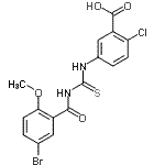 CAS#: 434310-32-4， 5-{[(5-Bromo-2-Methoxybenzoyl)Carbamothioyl]Amino}-2-Chlorobenzoic Acid