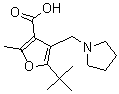 structure of CAS# 435341-86-9, 5-(1,1-Dimethylethyl)-2-Methyl-4-(1-Pyrrolidinylmethyl)-3-Furancarboxylic acid;5-Tert-Butyl-2-Methyl-4-(1-Pyrrolidin-1-Iumylmethyl)-3-Furancarboxylate;5-Tert-Butyl-2-Methyl-4-(Pyrrolidin-1-Ium-1-Ylmethyl)-3-Furoate;Zinc00281056
