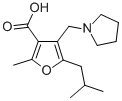 structure of CAS# 435341-88-1, 5-Isobutyl-2-Methyl-4-Pyrrolidin-1-Ylmethyl-Furan-3-Carboxylic Acid;5-Isobutyl-2-Methyl-4-(Pyrrolidin-1-Ium-1-Ylmethyl)Furan-3-Carboxylate;5-Isobutyl-2-Methyl-4-(1-Pyrrolidin-1-Iumylmethyl)-3-Furancarboxylate;5-Isobutyl-2-Methyl-4-(Pyrrolidin-1-Ium-1-Ylmethyl)-3-Furoate