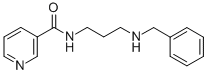 structure of CAS# 435345-20-3, N-(3-Benzylamino-Propyl)-Nicotinamide;Phenylmethyl-[3-(Pyridine-3-Carbonylamino)Propyl]Ammonium;3-[[Oxo-(3-Pyridyl)Methyl]Amino]Propyl-(Phenylmethyl)Ammonium;Benzyl-[3-(Pyridine-3-Carbonylamino)Propyl]Ammonium