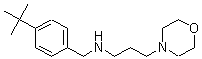 structure of CAS# 436087-00-2, N-[[4-(1,1-Dimethylethyl)Phenyl]Methyl]-4-Morpholinepropanamine;(4-Tert-Butylphenyl)Methyl-(3-Morpholin-4-Ium-4-Ylpropyl)Ammonium;(4-Tert-Butylphenyl)Methyl-[3-(4-Morpholin-4-Iumyl)Propyl]Ammonium;(4-Tert-Butylbenzyl)-(3-Morpholin-4-Ium-4-Ylpropyl)Ammonium