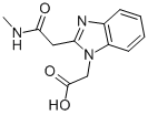 structure of CAS# 436087-05-7, (2-Methylcarbamoylmethyl-Benzoimidazol-1-Yl)-Acetic Acid