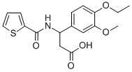 structure of CAS# 436087-15-9, 3-(4-Ethoxy-3-Methoxy-Phenyl)-3-[(Thiophene-2-Carbonyl)-Amino]-Propionic Acid;(3R)-3-(4-Ethoxy-3-Methoxy-Phenyl)-3-(Thiophene-2-Carbonylamino)Propanoate;(3R)-3-(4-Ethoxy-3-Methoxyphenyl)-3-[[Oxo-(2-Thienyl)Methyl]Amino]Propanoate;(3R)-3-(4-Ethoxy-3-Methoxy-Phenyl)-3-(Thiophene-2-Carbonylamino)Propionate