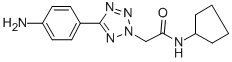 structure of CAS# 436092-98-7, 2-[5-(4-Amino-Phenyl)-Tetrazol-2-Yl]-N-Cyclopentyl-Acetamide;2-[5-(4-Aminophenyl)Tetrazol-2-Yl]-N-Cyclopentyl-Acetamide;2-[5-(4-Aminophenyl)-2-Tetrazolyl]-N-Cyclopentylacetamide;2-[5-(4-Aminophenyl)-1,2,3,4-Tetrazol-2-Yl]-N-Cyclopentyl-Ethanamide