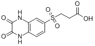 structure of CAS# 436096-98-9, 3-(2,3-Dioxo-1,2,3,4-Tetrahydro-Quinoxaline-6-Sulfonyl)-Propionic Acid;3-[(2,3-Diketo-1,4-Dihydroquinoxalin-6-Yl)Sulfonyl]Propionate;Zinc00141700