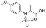 structure of CAS# 436811-06-2, 2-[Methanesulfonyl-(4-Methoxy-Phenyl)-Amino]-Propionic Acid;(2S)-2-[(4-Methoxyphenyl)-Methylsulfonyl-Amino]Propanoate;(2S)-2-[Mesyl-(4-Methoxyphenyl)Amino]Propionate;Zinc00211448