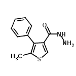 structure of CAS# 438216-06-9, 5-Methyl-4-Phenyl-3-Thiophenecarbohydrazide;2-methyl-3-phenylthiophene-4-carbohydrazide;5-Methyl-4-phenylthiophene-3-carbohydrazide;MFCD03419884