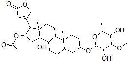 CAS#: 4420-67-1， 16b-(Acetyloxy)-3b-[(6-Deoxy-3-O-Methyl-a-L-Altropyranosyl)Oxy]-14-Hydroxy-5b-Card-20(22)-Enolide