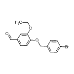 structure of CAS# 443292-05-5, 4-[(4-Bromobenzyl)Oxy]-3-Ethoxybenzaldehyde;4-[(4-bromobenzyl)oxy]-3-ethoxybenzaldehyde;4-[(4-bromophenyl)methoxy]-3-ethoxybenzaldehyde;MFCD01590341