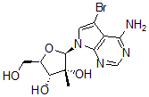 CAS#: 443642-47-5， 5-Bromo-7-(2-C-Methyl-beta-D-Ribofuranosyl)-7H-Pyrrolo[2,3-d]Pyrimidin-4-Amine