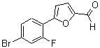 structure of CAS# 444284-83-7, 5-(4-Bromo-2-Fluorophenyl)-2-Furaldehyde;2-furancarboxaldehyde, 5-(4-bromo-2-fluorophenyl);5-(4-bromo-2-fluorophenyl)furan-2-carbaldehyde;5-(4-Bromo-2-fluoro-phenyl)-furan-2-carbaldehyde