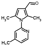 结构式 CAS# 445428-51-3, 2,5-二甲基-1-(4-甲基-2-吡啶基)-1H-吡咯-3-甲醛