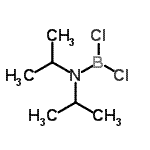 structure of CAS# 44873-49-6, N-(Dichloroboryl)-N-Isopropyl-2-Propanamine;(diisopropylamino)boron dichloride;Dichloro(diisopropylamino)borane;476897_ALDRICH