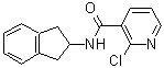 structure of CAS# 450349-68-5, 2-Chloro-N-(2,3-Dihydro-1H-Inden-2-Yl)Nicotinamide;2-CHLORO-N-(2,3-DIHYDRO-1H-INDEN-2-YL)NICOTINAMIDE;3-PYRIDIN<wbr>ECARBOXAM<wbr>IDE,2-CHL<wbr>ORO-N-(2,<wbr>3-DIHYDRO<wbr>-1H-INDEN<wbr>-2-YL)-;ZINC00161663