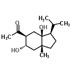 structure of CAS# 457949-49-4, 1-[(3R,3aS,5S,6S,7aR)-3A,6-Dihydroxy-3-Isopropyl-7A-Methyloctahydro-1H-Inden-5-Yl]Ethanone;7-Acetyl-<wbr>5,8-dihyd<wbr>roxy-4-is<wbr>opropyl-1<wbr>-methylbi<wbr>cyclo[4.3<wbr>.0]nonane