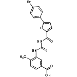 CAS 登录号：461399-85-9， 3-({[5-(4-溴苯基)-2-糠酰]硫代氨基甲酰}氨基)-4-甲基苯甲酸