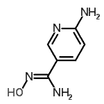 structure of CAS# 468068-28-2, 6-Amino-N-Hydroxy-3-Pyridinecarboximidamide;5-(2-AMINOPYRIDYL)AMIDE OXIME;5-(2-Aminopyridyl)amidoxime;6-Amino-N-hydroxy-nicotinamidine
