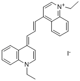 structure of CAS# 4727-50-8, 1,1'-Diethyl-4,4'-Carbocyanine Iodide;1-Ethyl-4-[3-(1-Ethylquinolin-4-Ylidene)Prop-1-Enyl]Quinolin-1-Ium Iodide;1-Ethyl-4-[(Z,3E)-3-(1-Ethylquinolin-4-Ylidene)Prop-1-Enyl]Quinolin-1-Ium Iodide;1-Ethyl-4-[(E,3E)-3-(1-Ethylquinolin-4-Ylidene)Prop-1-Enyl]Quinolin-1-Ium Iodide