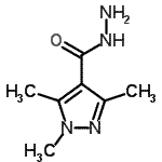 structure of CAS# 477711-16-3, 1,3,5-Trimethyl-1H-Pyrazole-4-Carbohydrazide;1,3,5-trimethyl-1H-pyrazole-4-carbohydrazide;MFCD02186021;MLS000540955