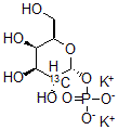 CAS 登录号：478518-80-8， alpha-D-吡喃半乳糖-2-13C1-(磷酸二氢酯)二钾盐