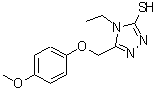 structure of CAS# 482652-22-2, 4-Ethyl-5-[(4-Methoxyphenoxy)Methyl]-4H-1,2,4-Triazole-3-Thiol;4-Ethyl-5<wbr>-(4-metho<wbr>xy-phenox<wbr>ymethyl)-<wbr>4H-[1,2,4<wbr>]triazole<wbr>-3-thiol;4-ethyl-5-[(4-methoxyphenoxy)methyl]-1,2,4-triazole-3-thiol;4-ethyl-5<wbr>-[(4-meth<wbr>oxyphenox<wbr>y)methyl]<wbr>-4H-1,2,4<wbr>-triazol-<wbr>3-yl hydr<wbr>osulfide