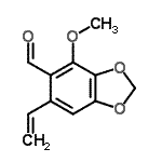 structure of CAS# 484-28-6, 4-Methoxy-6-Vinyl-1,3-Benzodioxole-5-Carbaldehyde