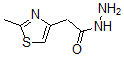 structure of CAS# 496057-29-5, 2-Methyl-4-Thiazoleacetic Acid Hydrazide;(2-METHYL-THIAZOL-4-YL)ACETIC ACID HYDRAZIDE