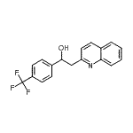 structure of CAS# 496947-30-9, 2-(2-Quinolinyl)-1-[4-(Trifluoromethyl)Phenyl]Ethanol;2-(2-quinolyl)-1-[4-(trifluoromethyl)phenyl]ethan-1-ol;2-(quinolin-2-yl)-1-(4-(trifluoromethyl)phenyl)ethanol;2-Pyrrolidin-1-yl-benzylamine