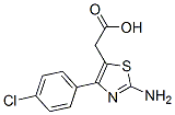 structure of CAS# 49779-99-9, 2-Amino-4-(4-Chlorophenyl)Thiazole-5-Acetic Acid;2-[2-Amino-4-(4-Chlorophenyl)Thiazol-5-Yl]Acetic Acid;2-[2-Amino-4-(4-Chlorophenyl)-5-Thiazolyl]Acetic Acid;2-[2-Amino-4-(4-Chlorophenyl)-1,3-Thiazol-5-Yl]Ethanoic Acid